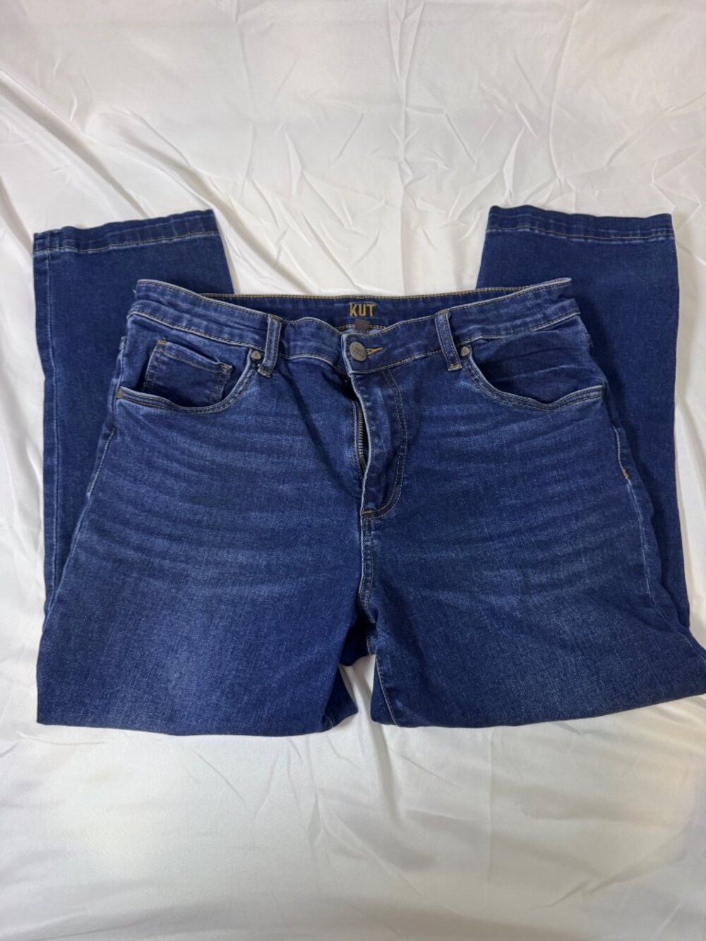 Women's KUT from the Kloth Dark Wash High Rise Crop Straight Leg Size 10